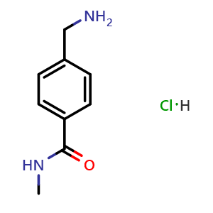 Chemical structure of 4-(Aminomethyl)-N-methylbenzamide hydrochloride , CAS 1158467-80-1, AChemBlock O28734