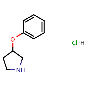 Chemical structure of 3-Phenoxypyrrolidine hydrochloride , CAS 21767-15-7, AChemBlock O28741