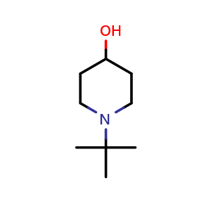 Chemical structure of 1-(1,1-Dimethylethyl)-4-piperidinol , CAS 5382-30-9, AChemBlock O28755