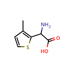 Chemical structure of 2-(3-Methylthiophen-2-yl)glycine , CAS 500718-18-3, AChemBlock O28764