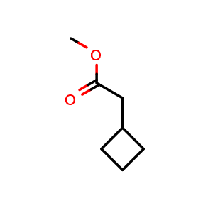 Chemical structure of Cyclobutyl-acetic acid methyl ester , CAS 72306-37-7, AChemBlock O28770