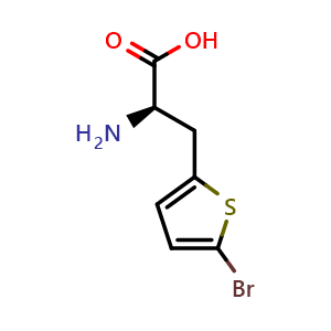 Chemical structure of 3-(5-Bromothien-2-yl)-D-alanine , CAS 264903-54-0, AChemBlock O28780