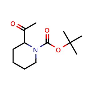 Chemical structure of 1-Boc-2-acetyl-piperidine , CAS 201991-24-4, AChemBlock O28782