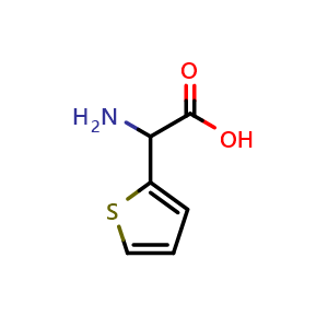 Chemical structure of 2-(Thiophen-2-yl)glycine , CAS 21124-40-3, AChemBlock O28791