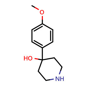 Chemical structure of 4-(4-Methoxyphenyl)-4-piperidinol , CAS 50329-87-8, AChemBlock O28805