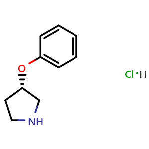 Chemical structure of (S)-3-Phenoxy-pyrrolidine hydrochloride , CAS 931409-72-2, AChemBlock O28815