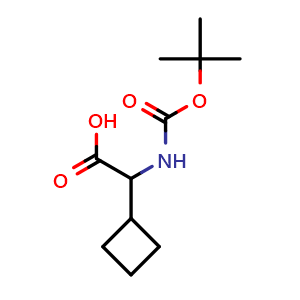 Chemical structure of Boc-2-Cyclobutylglycine , CAS 811460-95-4, AChemBlock O28816
