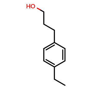 Chemical structure of 4-Ethyl-benzenepropanol , CAS 180274-13-9, AChemBlock O28817