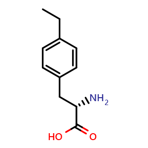 Chemical structure of 4-Ethyl-L-phenylalanine , CAS 4313-70-6, AChemBlock O28819