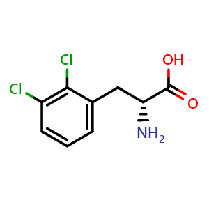 Chemical structure of 2,3-Dichloro-D-phenylalanine , CAS 1241677-43-9, AChemBlock O28831