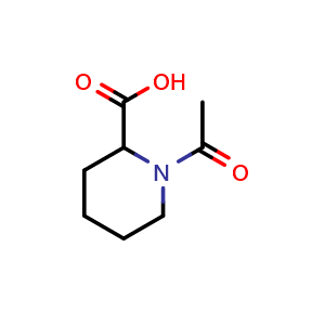 Chemical structure of 1-Acetyl-2-piperidinecarboxylic acid , CAS 35677-87-3, AChemBlock O28843