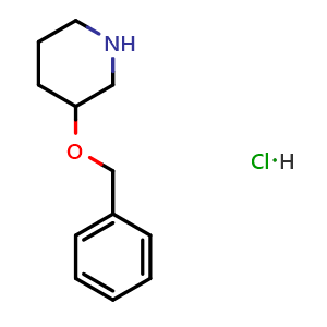 Chemical structure of 3-(Phenylmethoxy)-piperidine hydrochloride , CAS 1185304-22-6, AChemBlock O28853