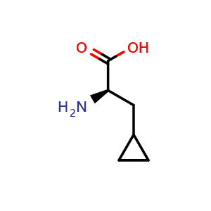 Chemical structure of (R)-3-Cyclopropylalanine , CAS 121786-39-8, AChemBlock O28870