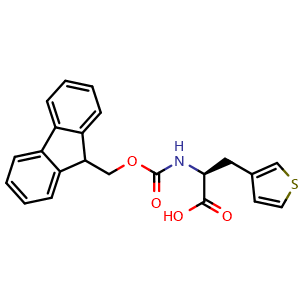 Chemical structure of Fmoc-3-(3-Thienyl)-L-alanine , CAS 186320-06-9, AChemBlock O28875