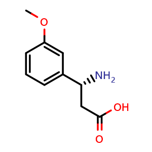 Chemical structure of (R)-3-Amino-3-(3-methoxyphenyl)propionic acid , CAS 765895-65-6, AChemBlock O28881