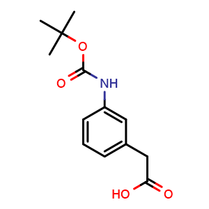 Chemical structure of 3-(Boc-amino)phenylacetic acid , CAS 123036-51-1, AChemBlock O28901