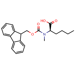 Chemical structure of Fmoc-N-methyl-D-norleucine , CAS 1217482-47-7, AChemBlock O28908