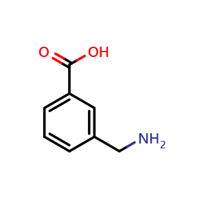 Chemical structure of 3-(Aminomethyl)benzoic acid , CAS 2393-20-6, AChemBlock O28911