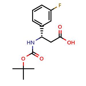 Chemical structure of Boc-3-Fluoro-L-b-phenylalanine , CAS 500770-72-9, AChemBlock O28912