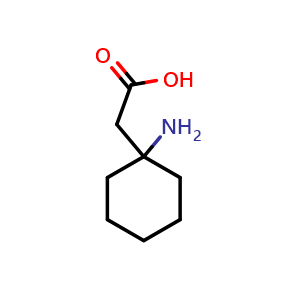 Chemical structure of (1-Aminocyclohexyl)acetic acid , CAS 37631-92-8, AChemBlock O28916