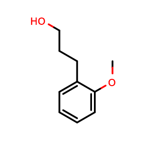 Chemical structure of 2-Methoxybenzenepropanol , CAS 10493-37-5, AChemBlock O28919