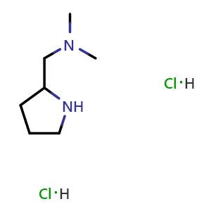 Chemical structure of 2-(Dimethylaminomethyl)pyrrolidine dihydrochloride , CAS 224309-57-3, AChemBlock O28921