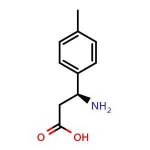 Chemical structure of (S)-3-Amino-3-(4-methylphenyl)propionic acid , CAS 479065-00-4, AChemBlock O28951