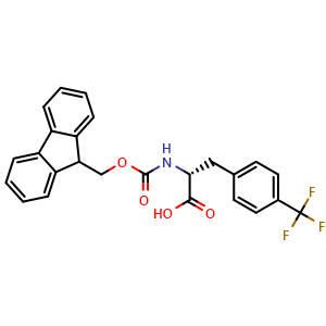 Chemical structure of Fmoc-4-Trifluoromethyl-D-phenylalanine , CAS 238742-88-6, AChemBlock O28959