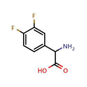 Chemical structure of 2-(3,4-Difluorophenyl)glycine , CAS 225641-94-1, AChemBlock O28961