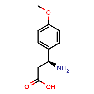 Chemical structure of (S)-3-Amino-3-(4-methoxyphenyl)propionic acid , CAS 131690-56-7, AChemBlock O28976
