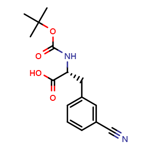 Chemical structure of Boc-3-Cyano-D-phenylalanine , CAS 205445-56-3, AChemBlock O28978