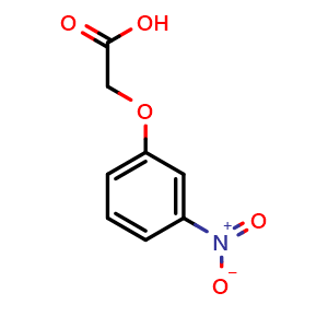 Chemical structure of 2-(3-Nitrophenoxy)acetic acid , CAS 1878-88-2, AChemBlock O28987