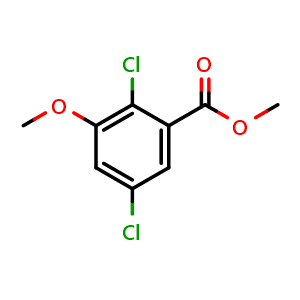 Chemical structure of Methyl 2,5-dichloro-3-methoxybenzoate , CAS 165377-90-2, AChemBlock O29006