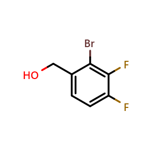 Chemical structure of 2-Bromo-3,4-difluorobenzyl alcohol , CAS 1578156-19-0, AChemBlock O29013