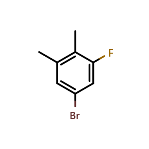 Chemical structure of 2,3-Dimethyl-5-bromofluorobenzene , CAS 194805-16-8, AChemBlock O29021