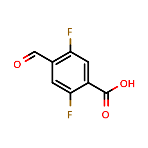 Chemical structure of 2,5-Fifluoro-4-formylbenzoic acid , CAS 1890953-67-9, AChemBlock O29022
