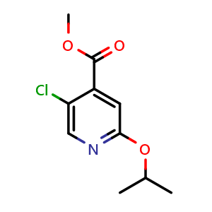 Chemical structure of Methyl 5-chloro-2-(propan-2-yloxy)pyridine-4-carboxylate , CAS 2121515-27-1, AChemBlock O29025