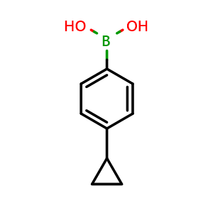 Chemical structure of 4-Cyclopropylphenylboronic acid , CAS 302333-80-8, AChemBlock O29054