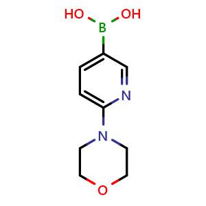 Chemical structure of 6-Morpholinopyridine-3-boronic acid , CAS 904326-93-8, AChemBlock O29059