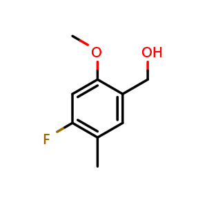 Chemical structure of 4-Fluoro-2-methoxy-5-methylbenzyl alcohol , CAS 1896263-61-8, AChemBlock O29071