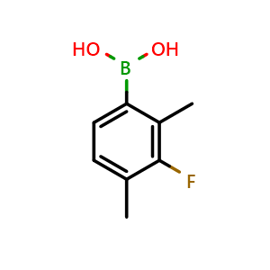 Chemical structure of 3-Fluoro-2,4-dimethylphenylboronic acid , CAS 762286-31-7, AChemBlock O29080