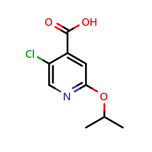 Chemical structure of 5-Chloro-2-(propan-2-yloxy)pyridine-4-carboxylic acid , CAS 1602466-28-3, AChemBlock O29100