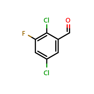 Chemical structure of 2,5-Dichloro-3-fluorobenzaldehyde , CAS 1553716-42-9, AChemBlock O29124