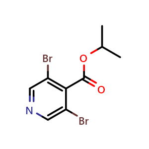 Chemical structure of Propan-2-yl 3,5--dibromopyridine-4-carboxylate , CAS 2121512-81-8, AChemBlock O29140
