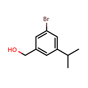 Chemical structure of 3-Bromo-5-(1-methylethyl)-benzenemethanol , CAS 1781019-63-3, AChemBlock O29141