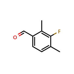 Chemical structure of 2,4-Dimethyl-3-fluorobenzaldehyde , CAS 363134-36-5, AChemBlock O29158