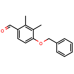 Chemical structure of 2,3-Dimethyl-4-(phenylmethoxy)benzaldehyde , CAS 1609289-76-0, AChemBlock O29166