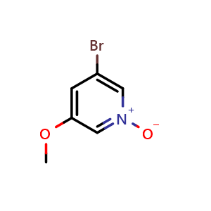 Chemical structure of 3-Bromo-5-methoxypyridine N-oxide , CAS 78156-39-5, AChemBlock O29168