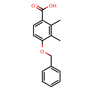 Chemical structure of 2,3-Dimethyl-4-(phenylmethoxy)benzoic acid , CAS 148581-24-2, AChemBlock O29173