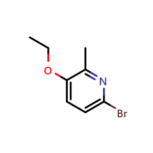 Chemical structure of 6-Bromo-3-ethoxy-2-methylpyridine , CAS 864177-93-5, AChemBlock O29181
